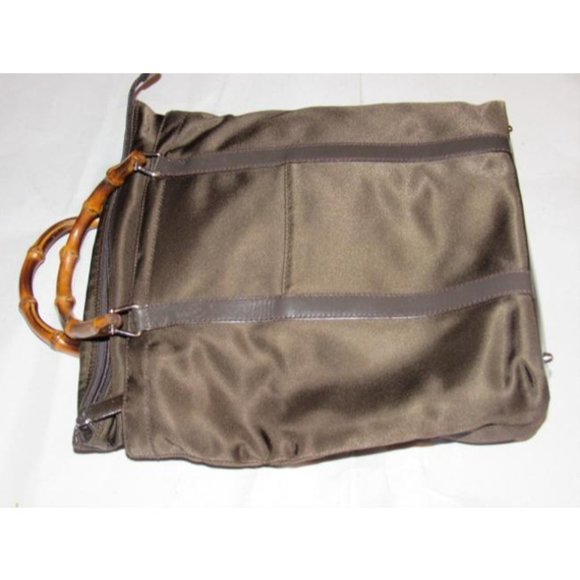 Gucci Burgundy Brown Top Handle Tote Shopper Canvas and Leather - Picture 10 of 12